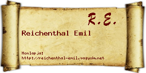 Reichenthal Emil névjegykártya